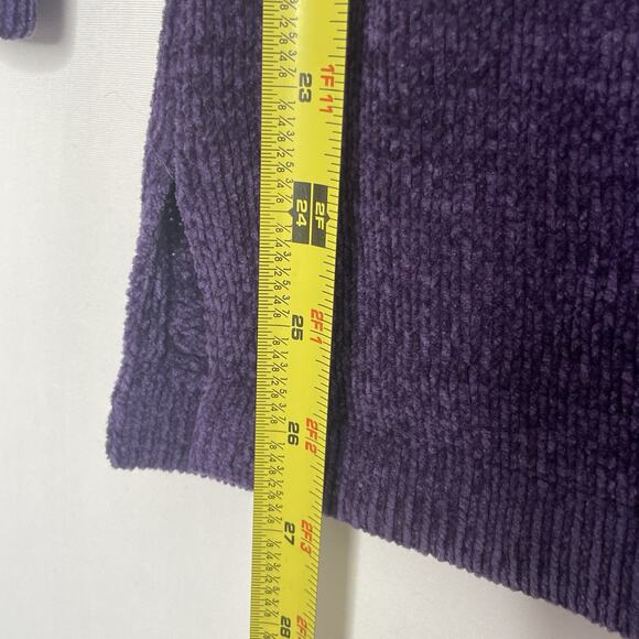 Vintage Purple Chenille Button Cardigan Y2K Cozy S (Fits M/L) - Picture 7 of 7